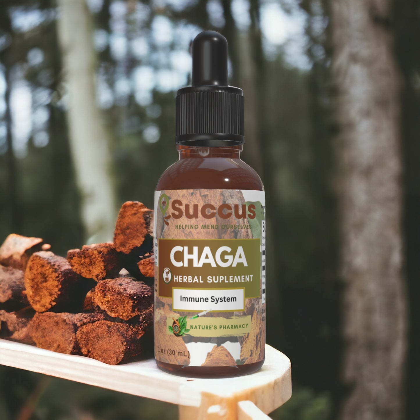 Chaga Tincture - Antioxidant-Rich Support for Immune Health image 1